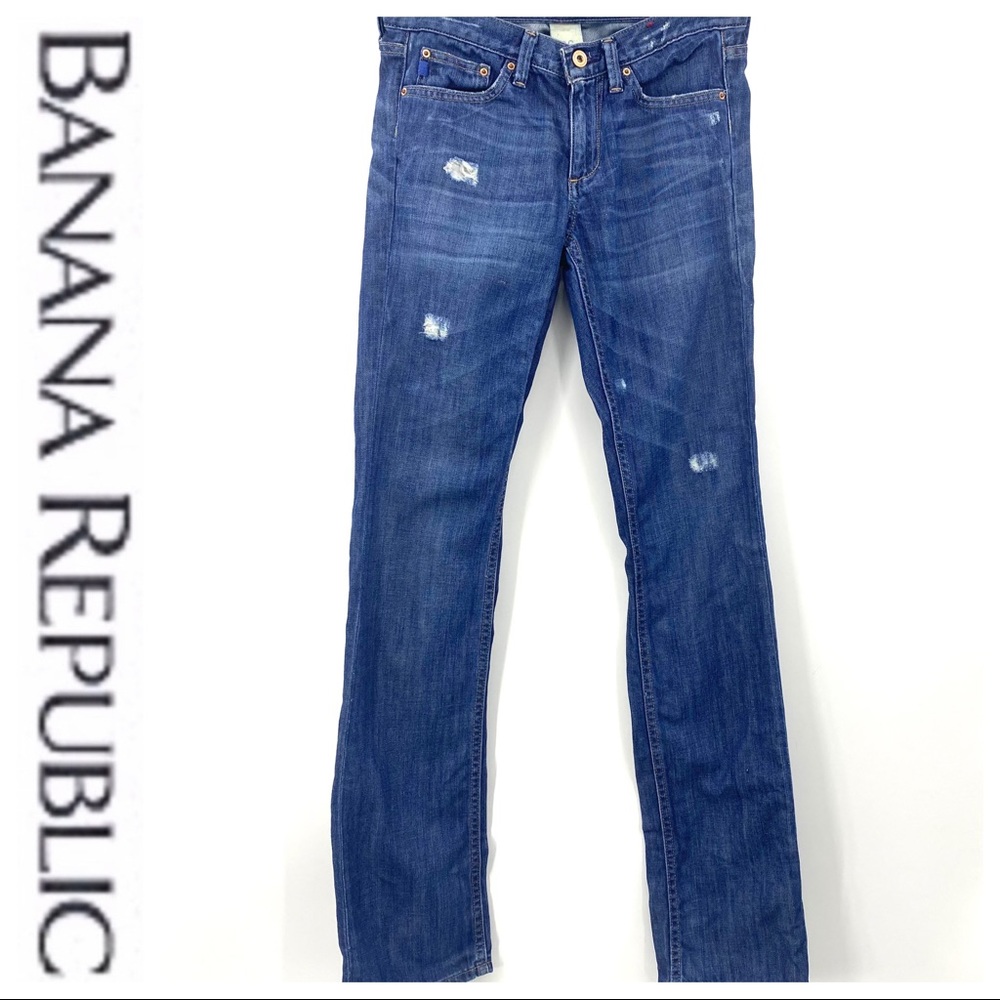 💕SALE💕Banana Republic Straight Distressed Denim - Picture 2 of 9